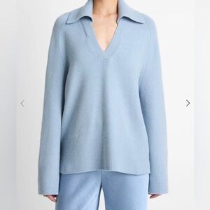 Vince Wool & Cashmere Blend Oversized Polo Sweater